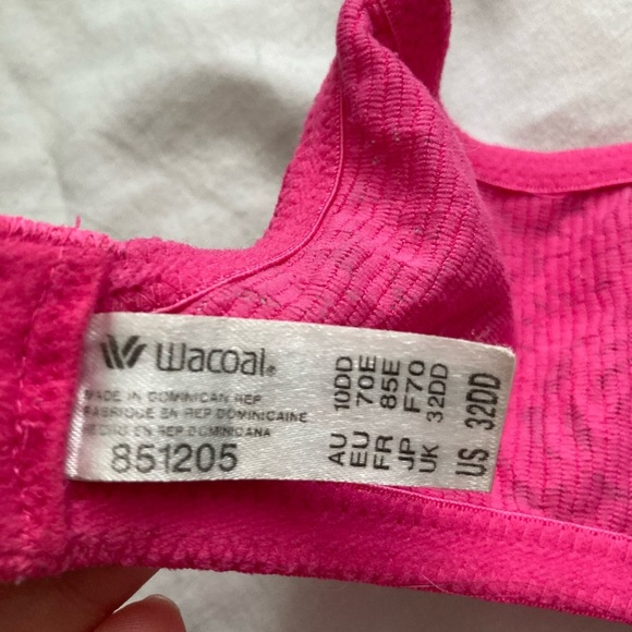 Wacoal Hot Pink Lace Underwire Bra Size 32 DD - Picture 3 of 4